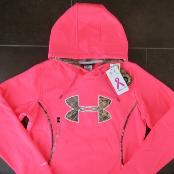 Under Armour Tops - NWT Under Armour Pink Camo Hoodie Top